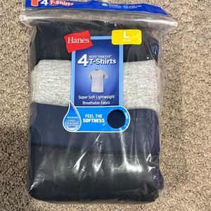 Hanes Boys' Tagless T-Shirts 4-Pack - Black, Gray, Navy